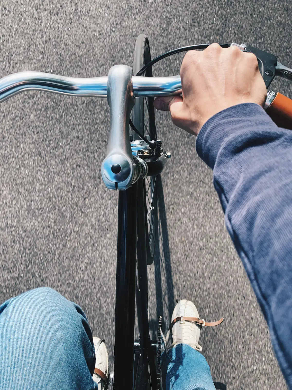 Wojciech riding a bike.